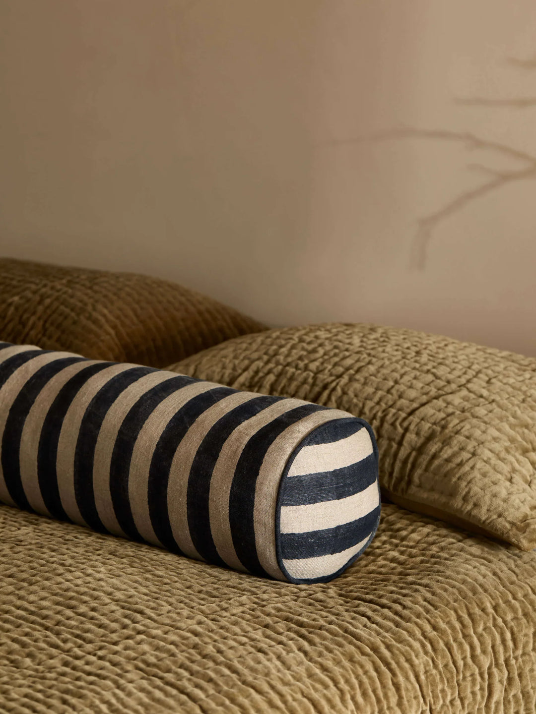 Cino Khaki Cotton Velvet Euro Pillowcase