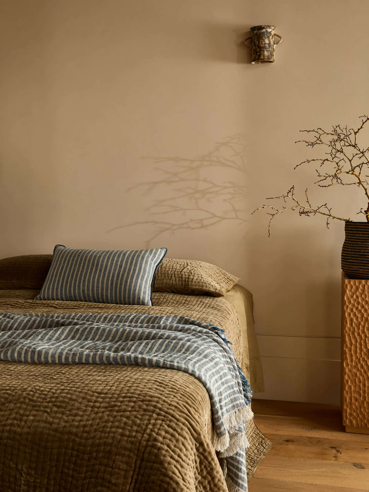 Cino Khaki Cotton Velvet Euro Pillowcase