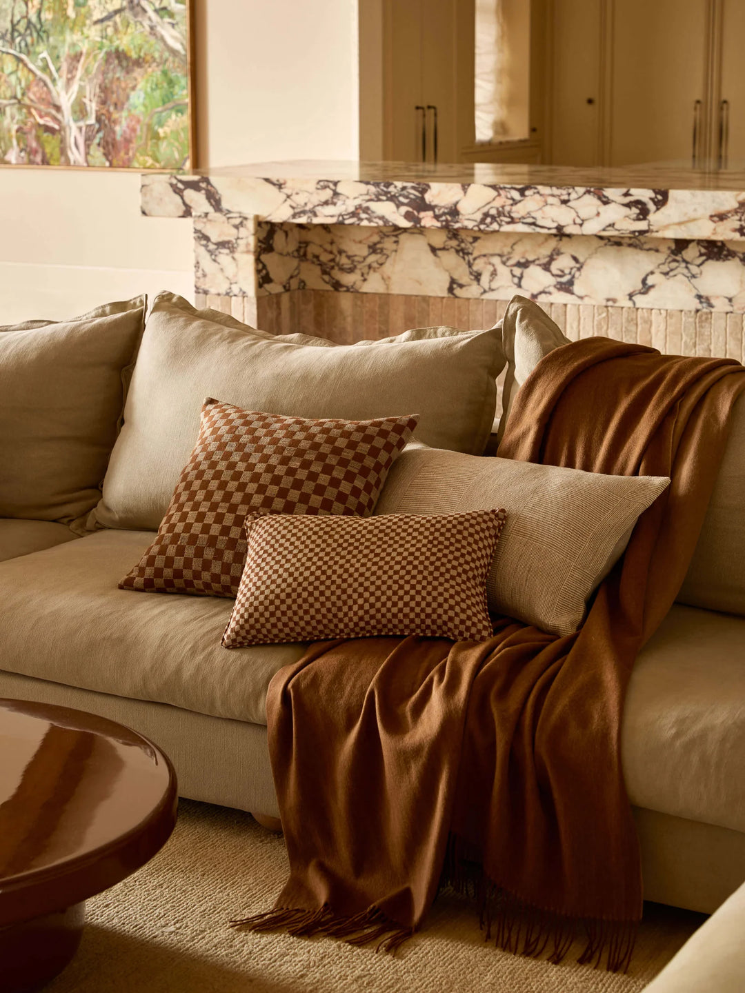 Matteo Handmade Luxury Wool & Silk Cushion & Insert | Bronze | 50x50cm