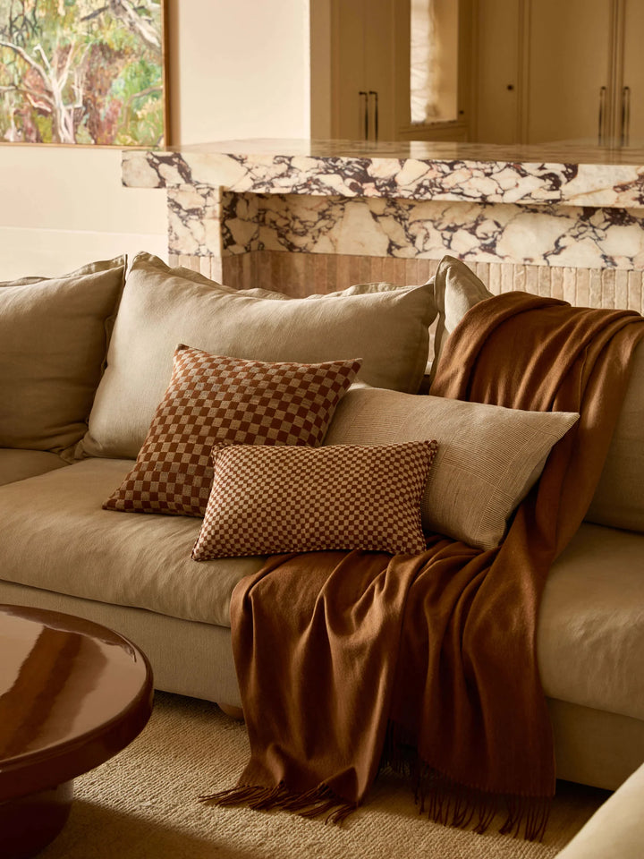Matteo Handmade Luxury Wool & Silk Cushion & Insert | Bronze | 50x50cm
