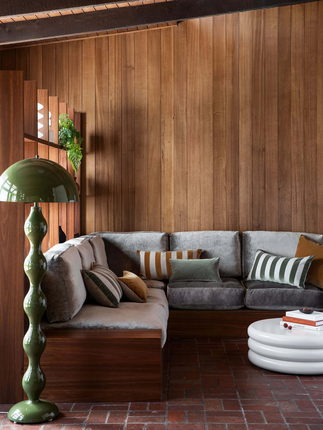 Etro Velvet & Linen Cushion & Insert | Toffee Stripe | 65x40cm