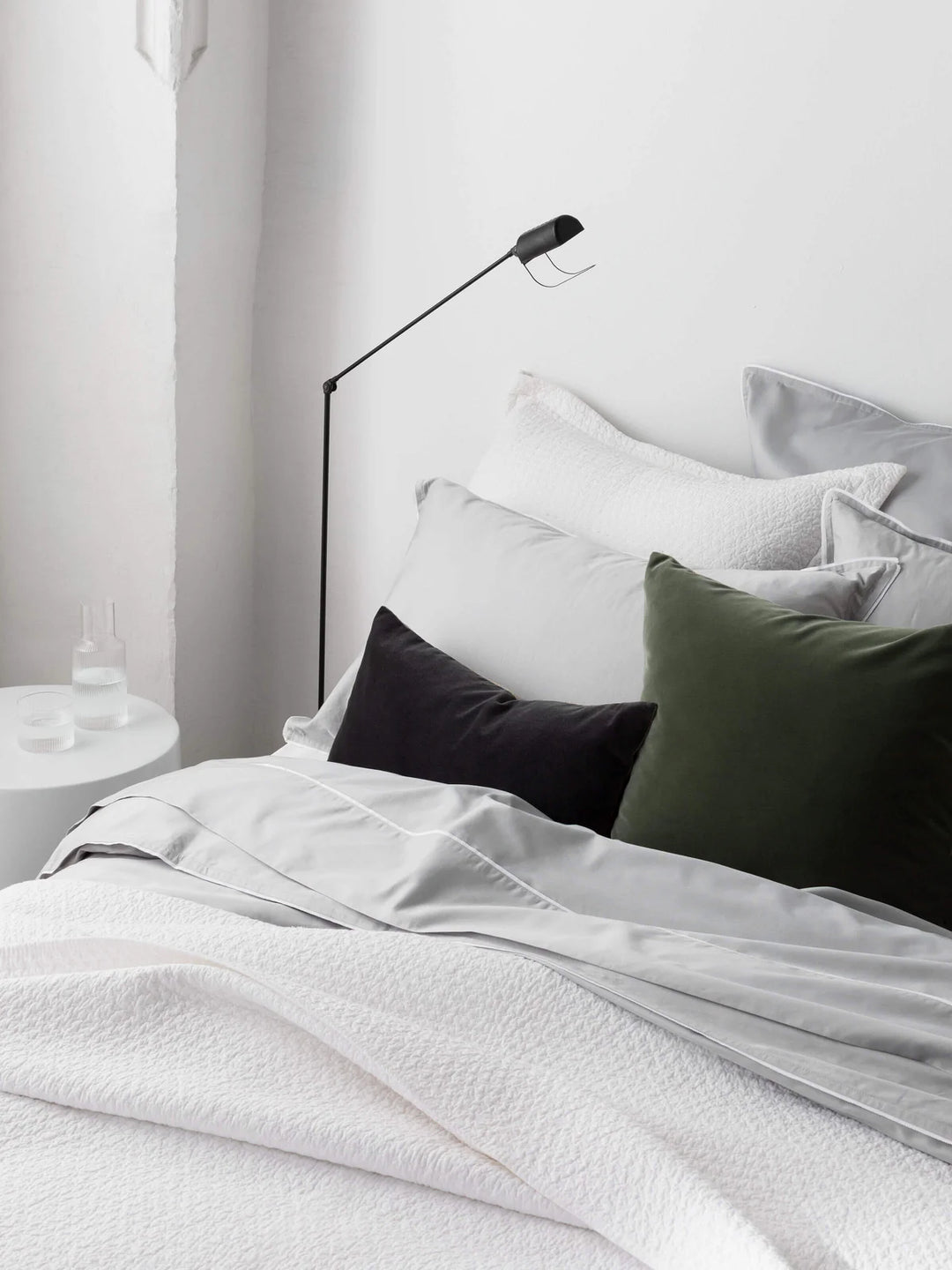 Etro Velvet & Linen Cushion & Insert | Eucalypt | 50x50cm