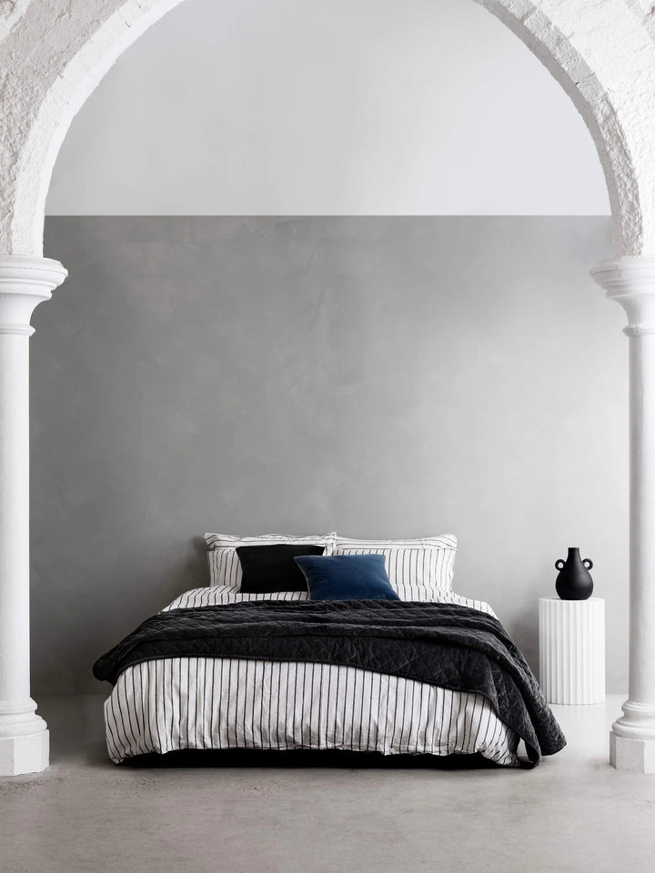 Etro Mini Velvet & Linen Cushion & Insert | Black | 30x50cm