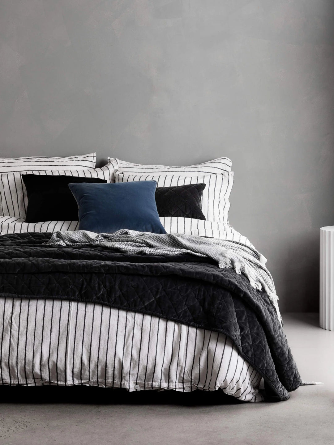 Etro Velvet & Linen Cushion & Insert | Storm Blue | 50x50cm