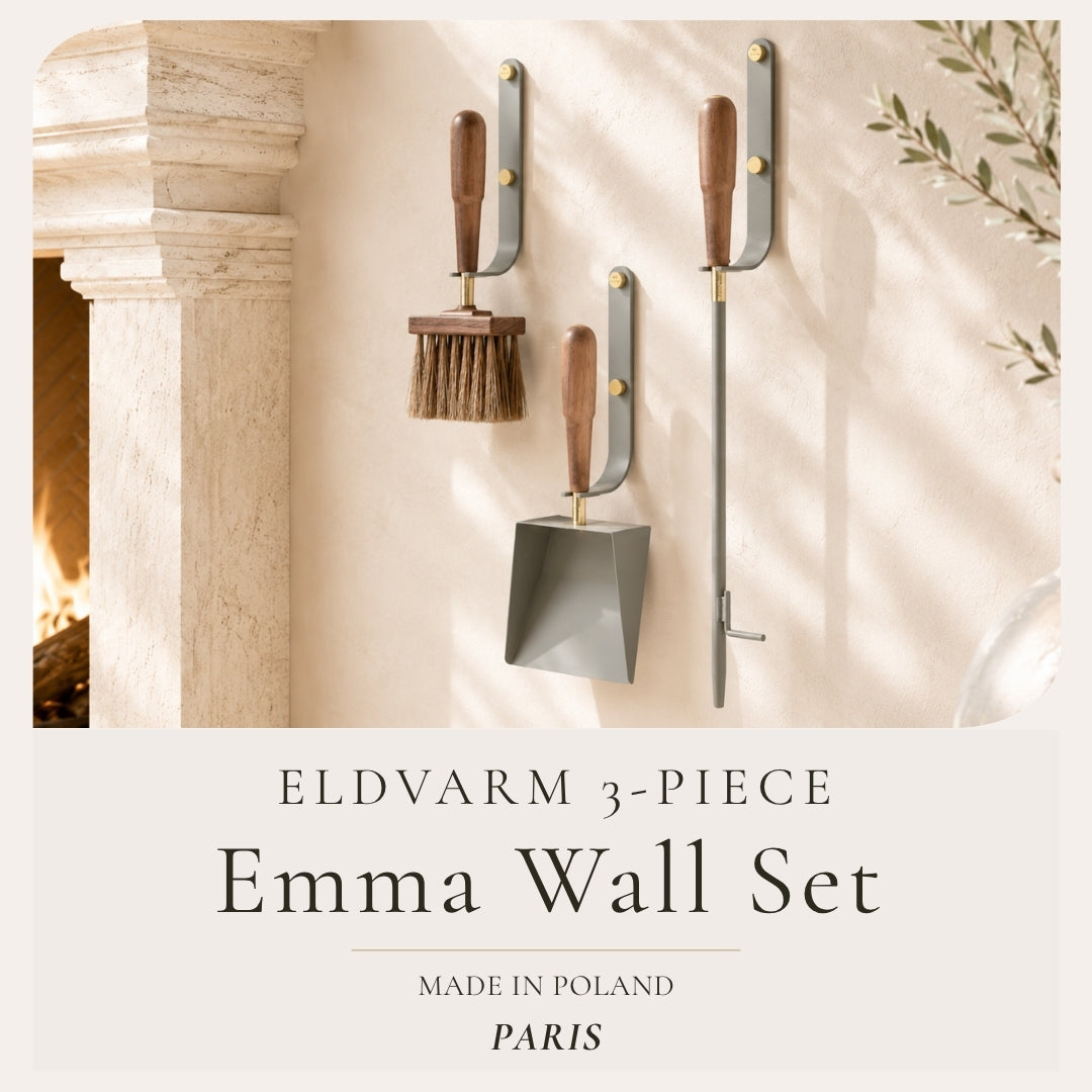 Eldvarm Emma 3-Piece Wall-Mounted Fire Tool Set | Paris Grey