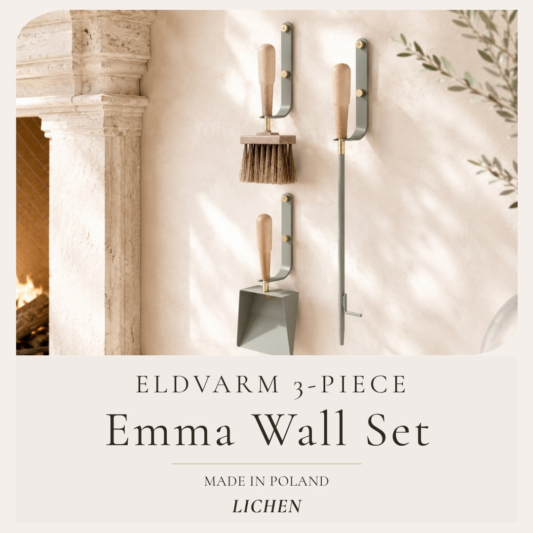 Eldvarm Emma 3-Piece Wall-Mounted Fire Tool Set | Lichen