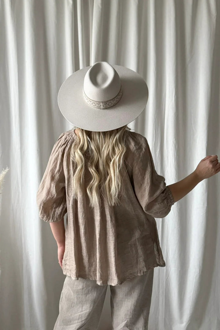 Bypias | Lily Linen Top | Cashmere