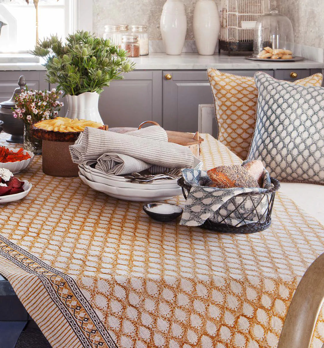 Cypress Linen Tablecloth | Ochre | 150 x 230cm