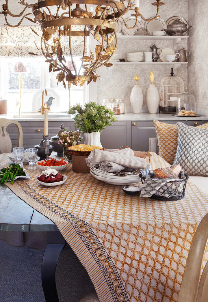 Cypress Linen Tablecloth | Ochre | 150 x 230cm