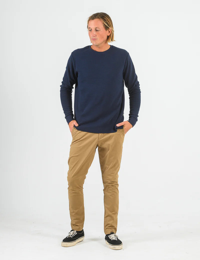 Simple | Smith Long Sleeve Waffle | Navy
