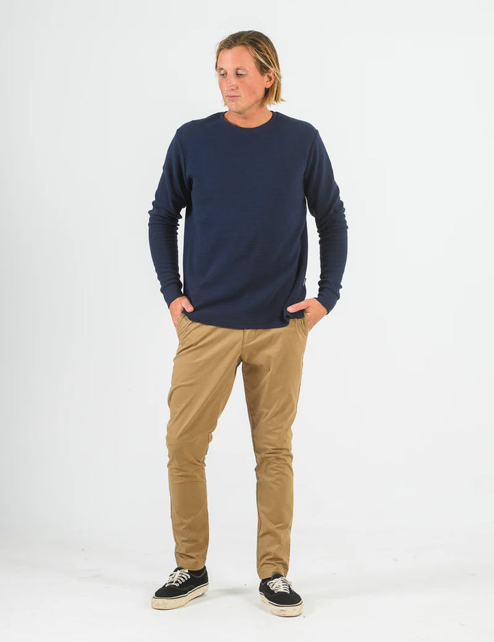 Simple | Smith Long Sleeve Waffle | Navy