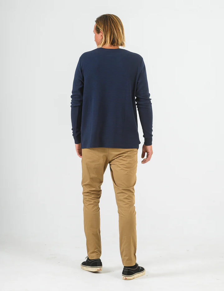 Simple | Smith Long Sleeve Waffle | Navy