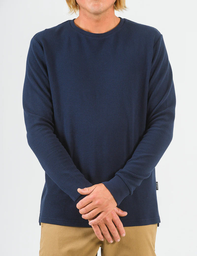 Simple | Smith Long Sleeve Waffle | Navy