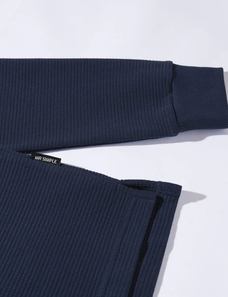 Simple | Smith Long Sleeve Waffle | Navy