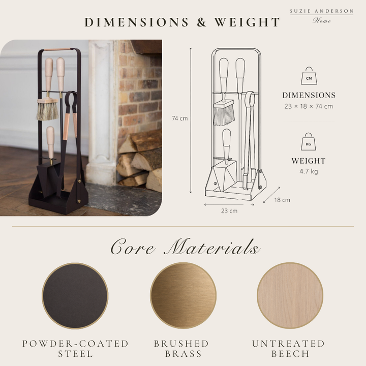 Eldvarm Emma 5-Piece Companion Fire Tool Set | Classique Natural