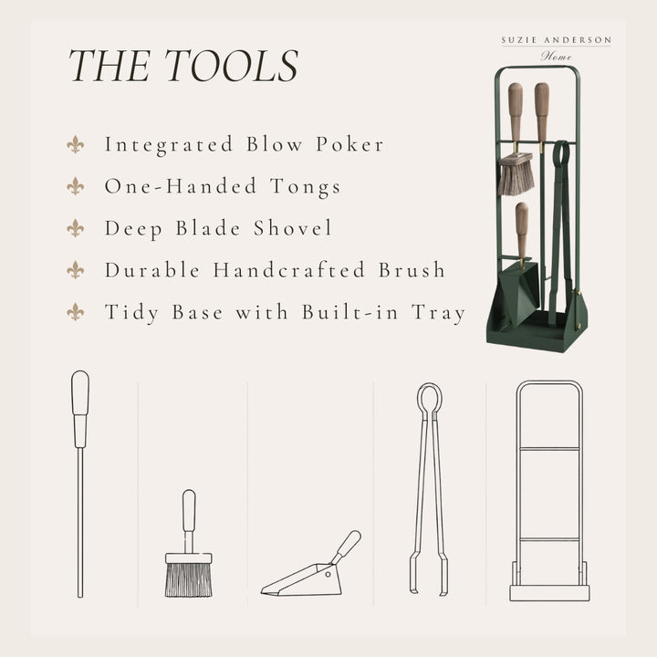 Eldvarm Emma 5-Piece Companion Fire Tool Set | Foret / Green