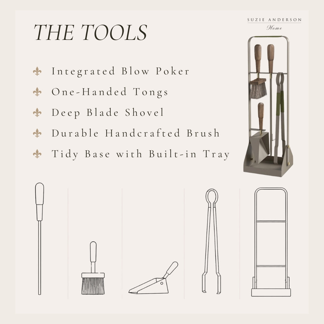 Eldvarm Emma 5-Piece Companion Fire Tool Set | Olive