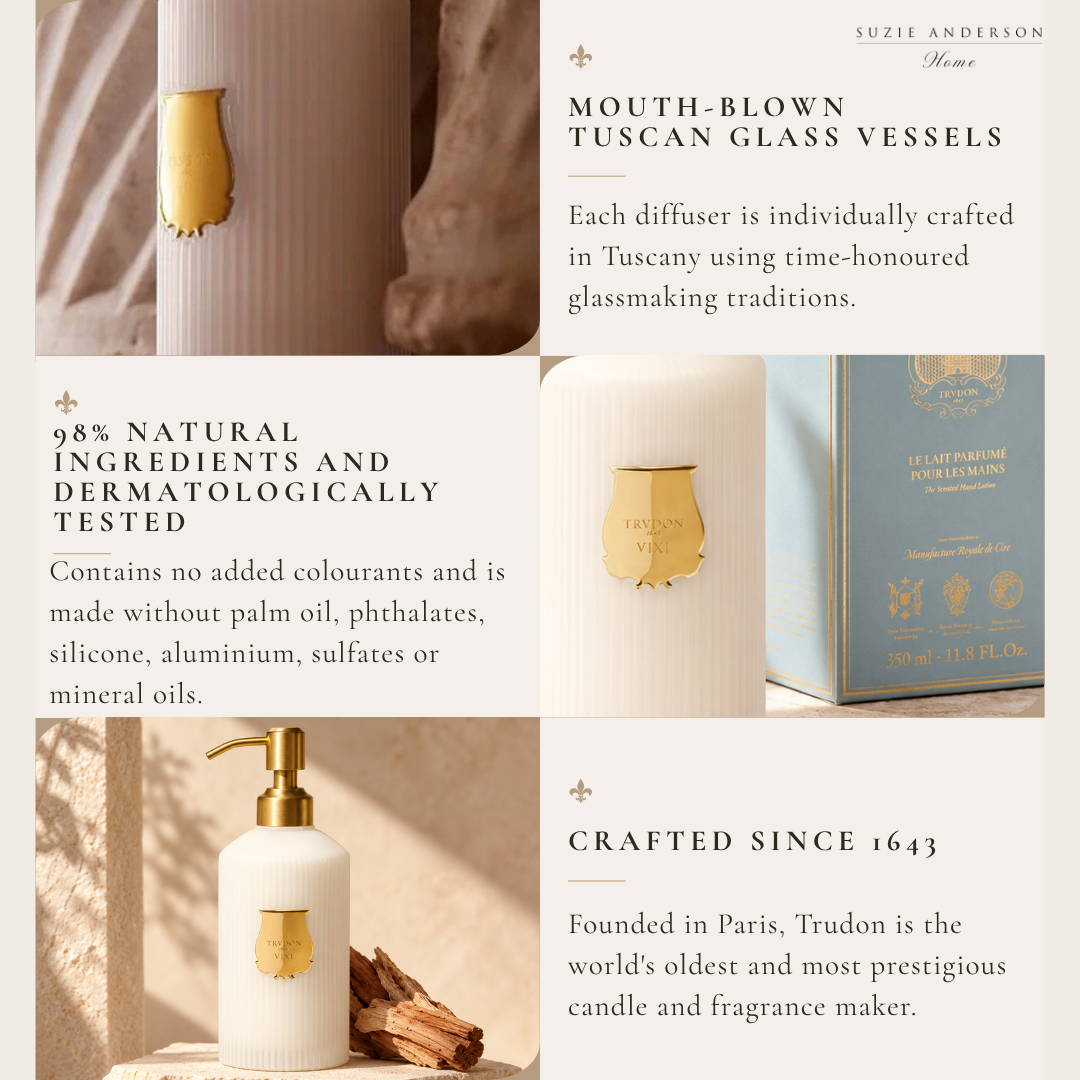 Trudon | Hand Lotion 350ml | VIXI | Petitgrain, Sage Natural Essence and Organic Sandalwood