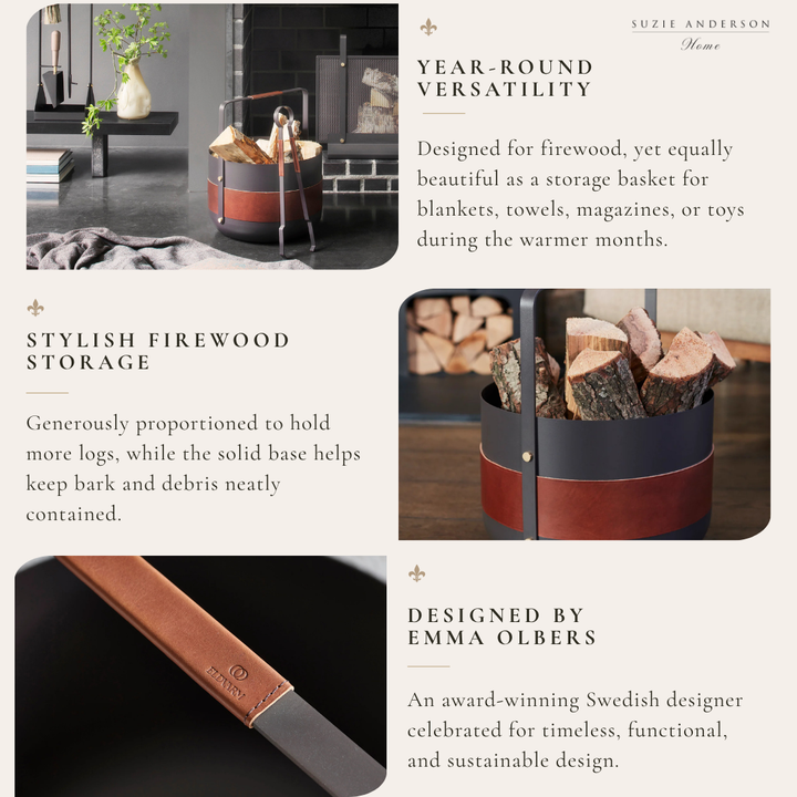 Eldvarm Emma Log Basket | Havane