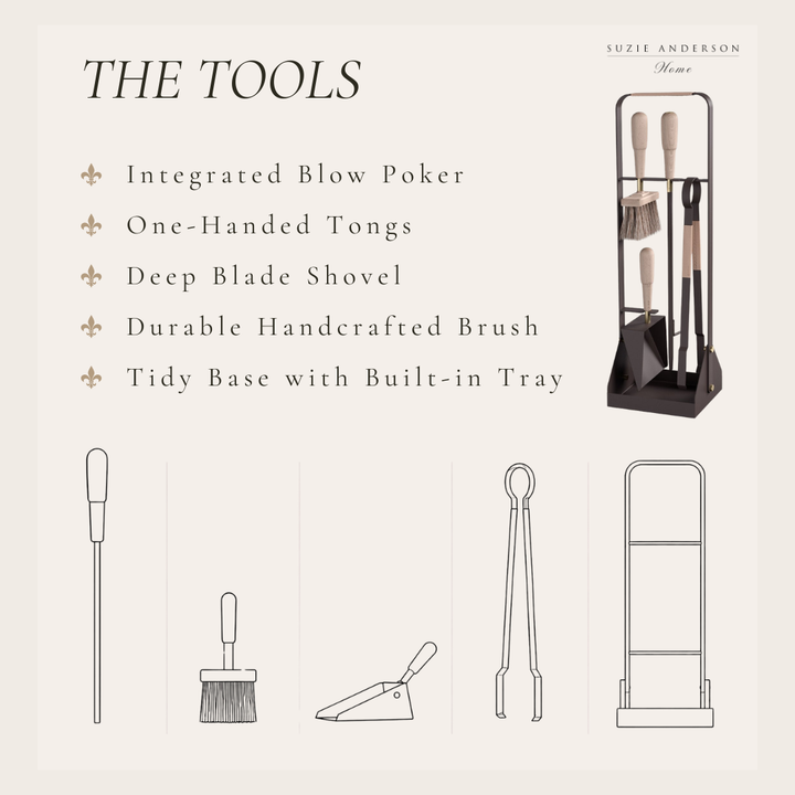 Eldvarm Emma 5-Piece Companion Fire Tool Set | Classique Natural