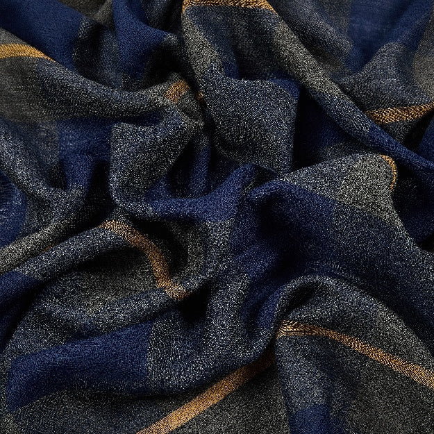 Mavis Blue Merino Wool Scarf – 70 x 180 cm