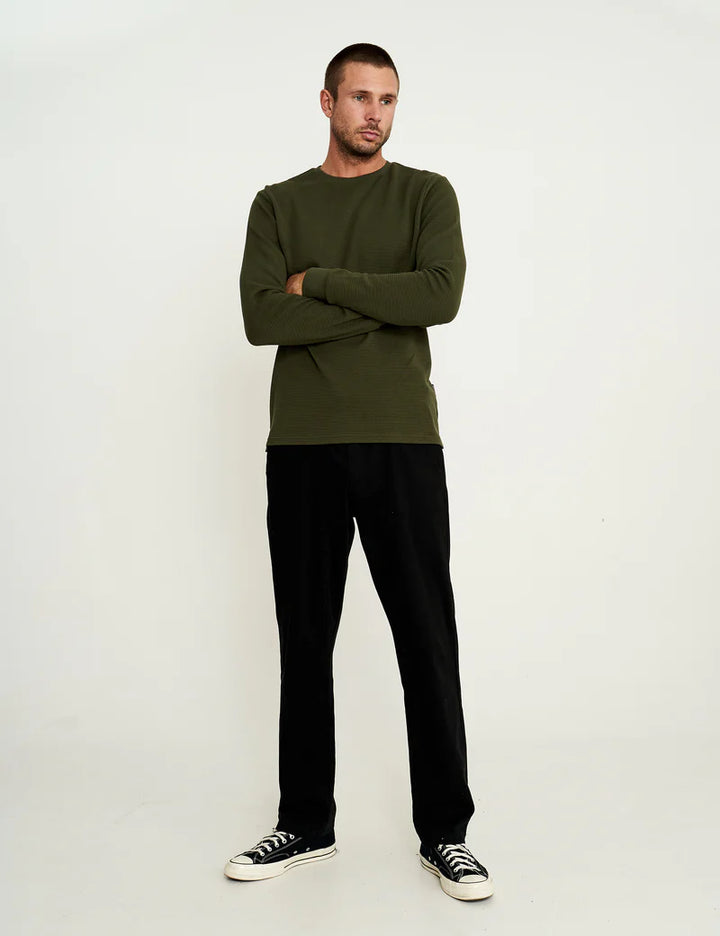 Simple | Men’s Smith Long Sleeve Waffle | Fatigue