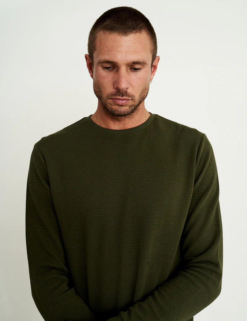 Simple | Men’s Smith Long Sleeve Waffle | Fatigue