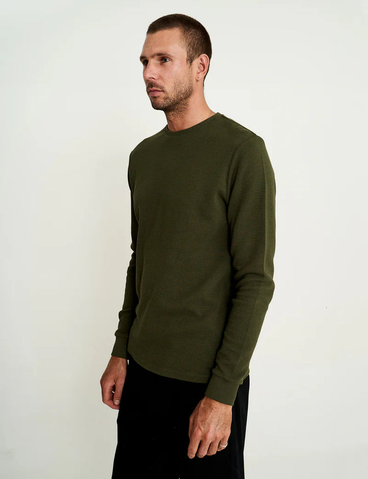 Simple | Men’s Smith Long Sleeve Waffle | Fatigue