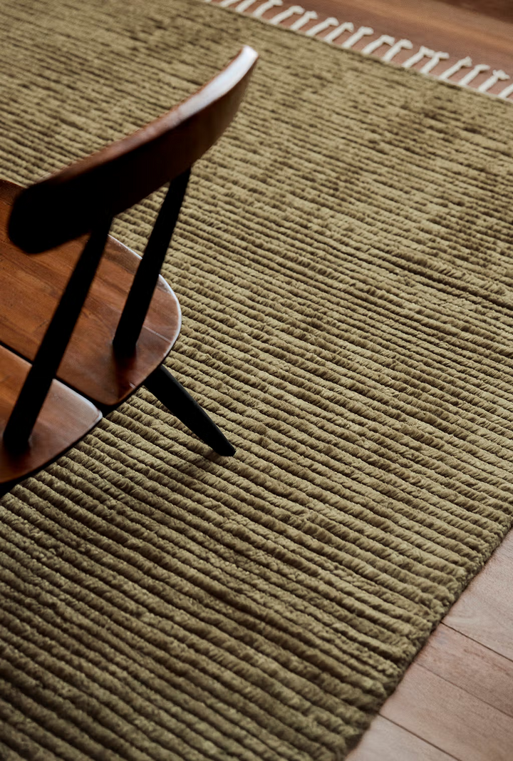 Armadillo Malawi Wool Rug | Olive *Dropship Only*