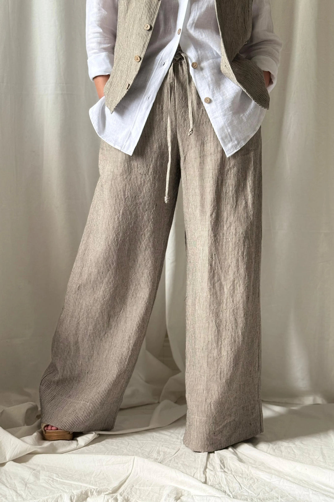 Bypias | Mallorca Linen Pant | Pinstripe