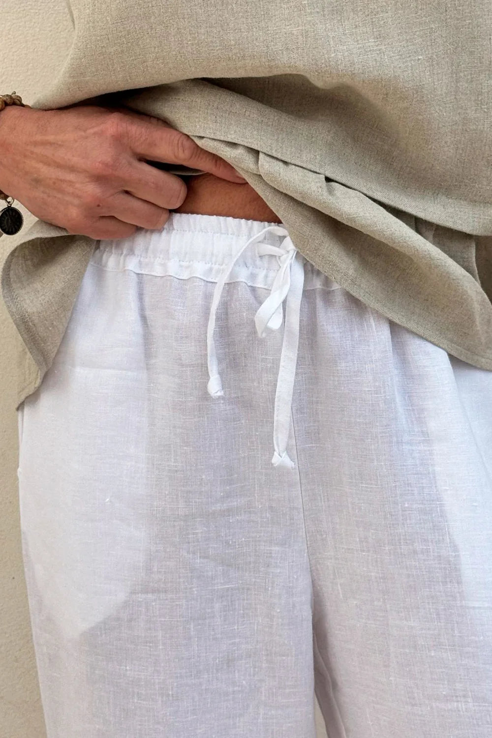 Bypias | Mallorca Linen Pant | White