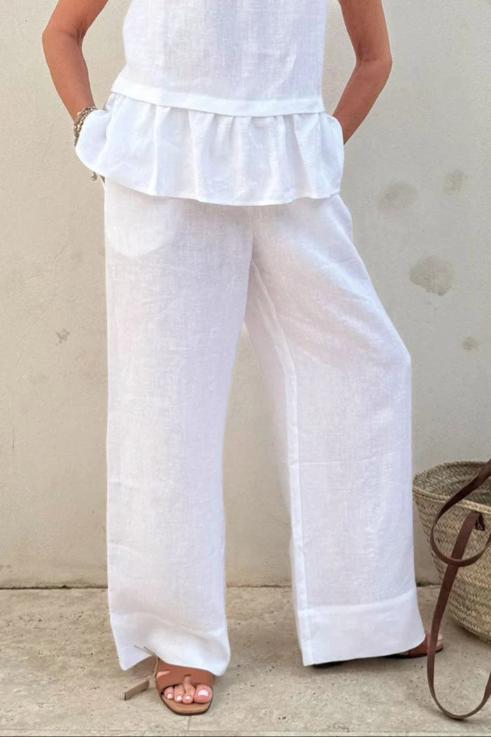 Bypias | Mallorca Linen Pant | White