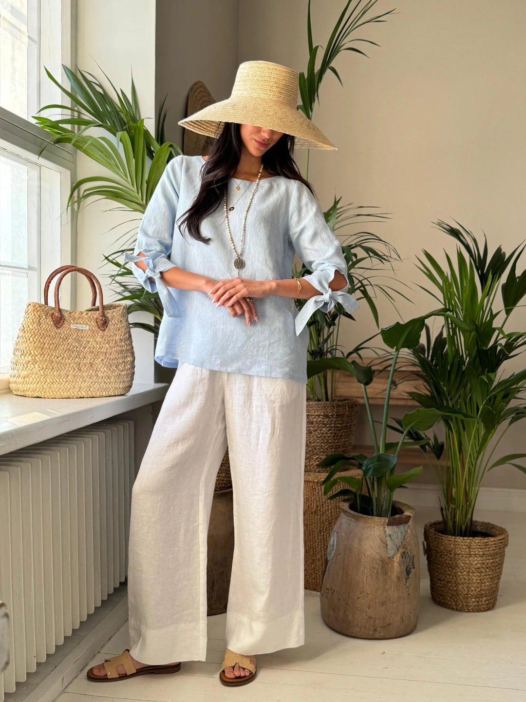 Bypias | Mallorca Linen Pant | White