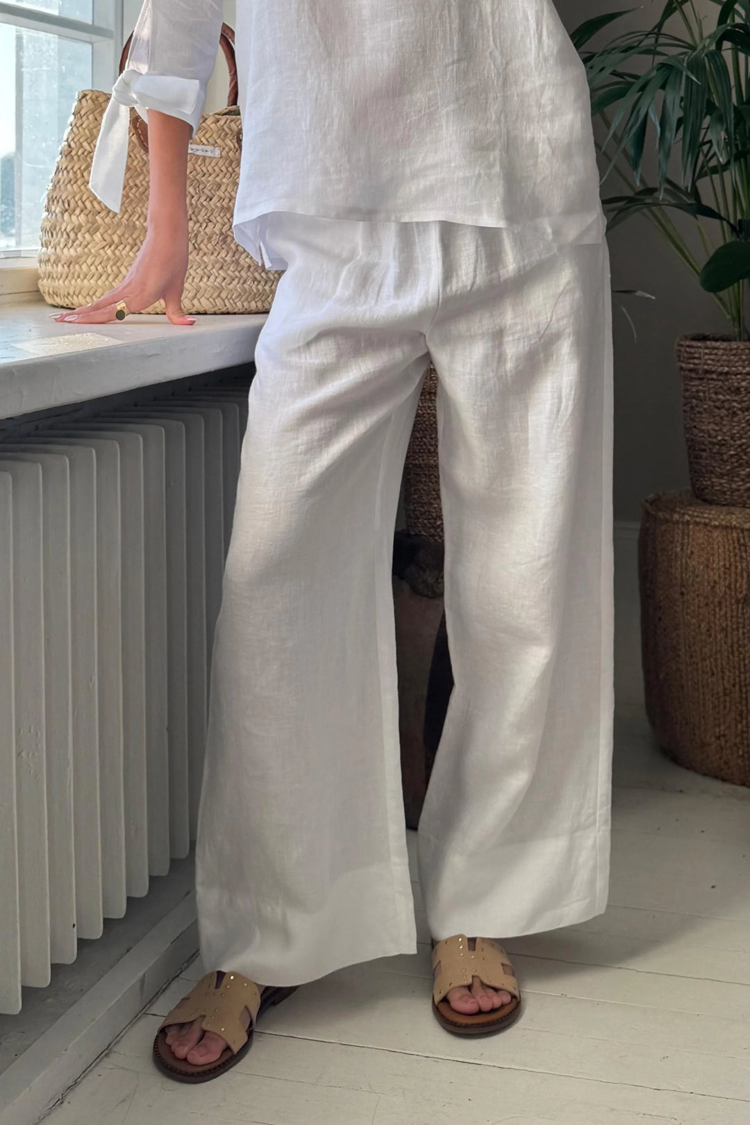Bypias | Mallorca Linen Pant | White