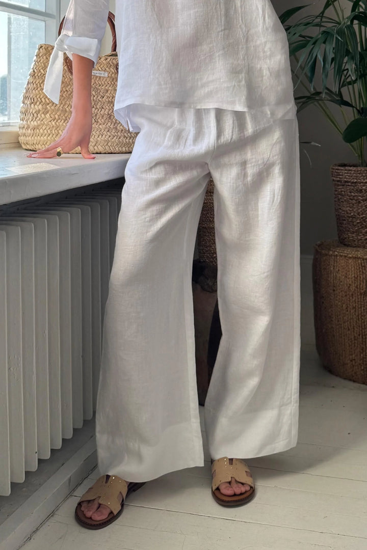 Bypias | Mallorca Linen Pant | White