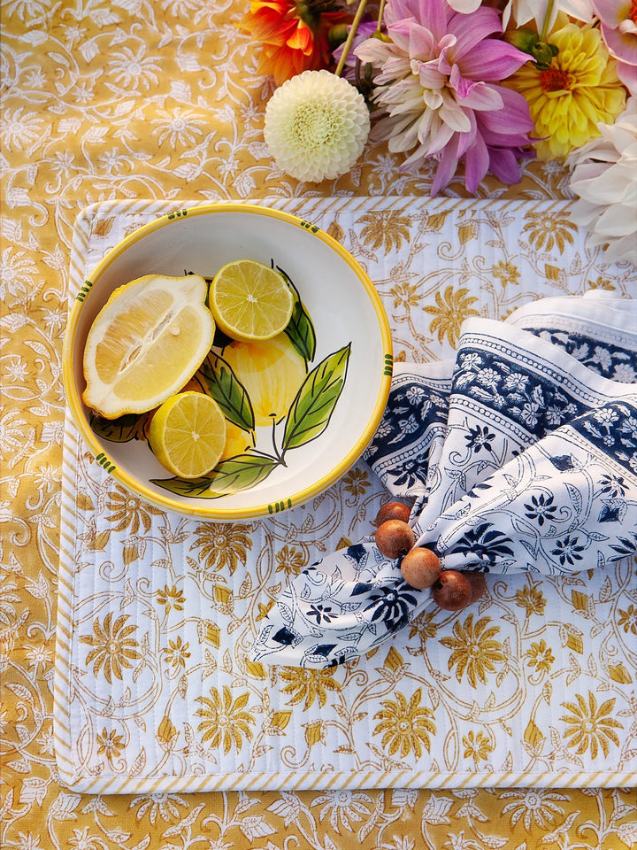 Margerita Cotton Napkins | Yellow Olive | SET OF 4