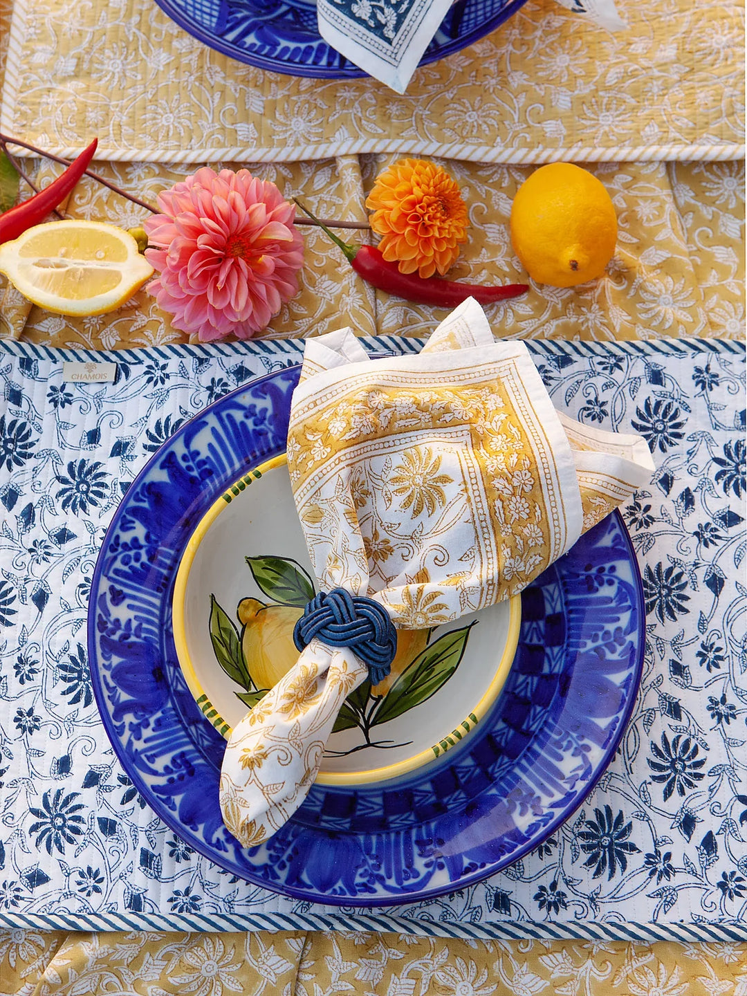 Margerita Cotton Napkins | Yellow Olive | SET OF 4