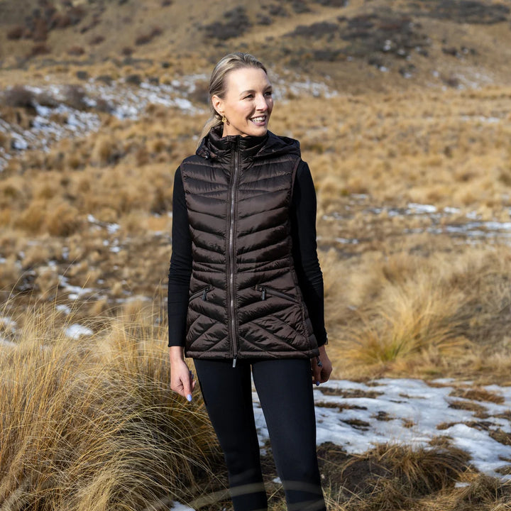 Moke | Mary Claire Packable Puffer Vest | Chocolate