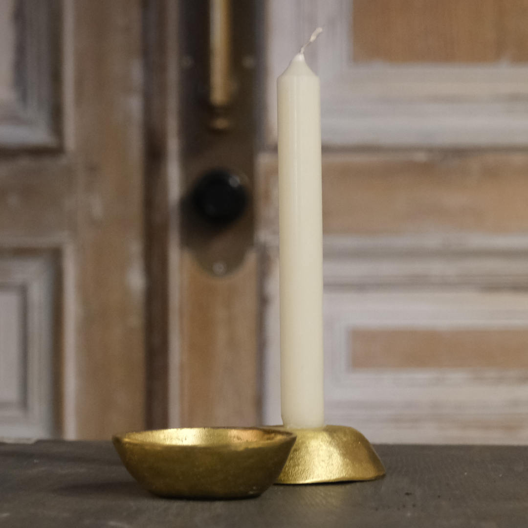 Pebble Candle Holder | Brass