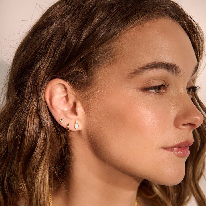 Loved Always Faceted Moonstone Earrings | 18K Yellow Gold Plate | Murkani