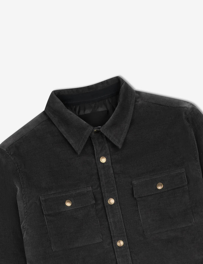 Simple | Quilted Cord Jacket | Graphite