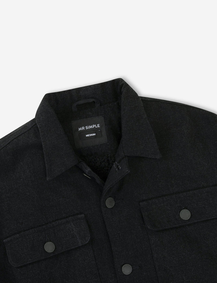 Simple | Stockyard Sherpa Jacket Twill | Black