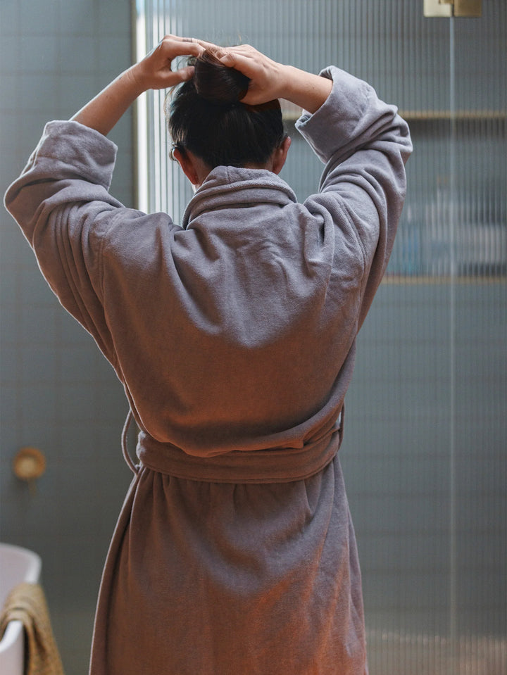Velour Cotton Bath Robe | Pansy