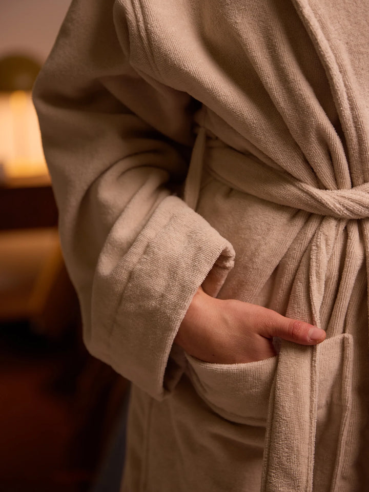 Velour Cotton Bath Robe | Oat