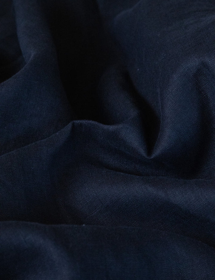 Simple | Cuban Linen Short Sleeve Shirt | Navy