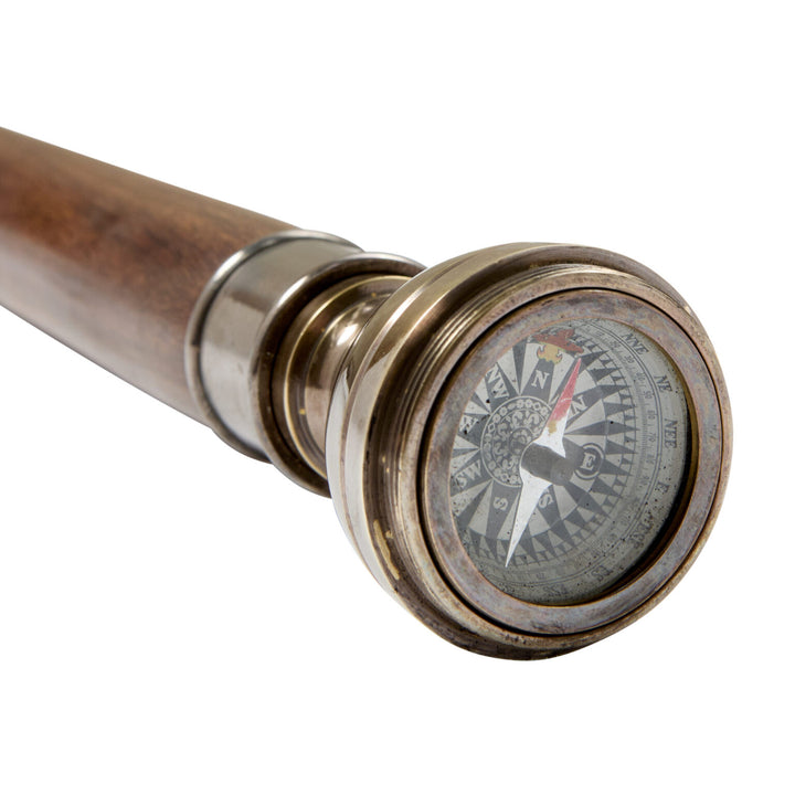 Captains Compass Brass Walking Stick (Costume Accessory Only)