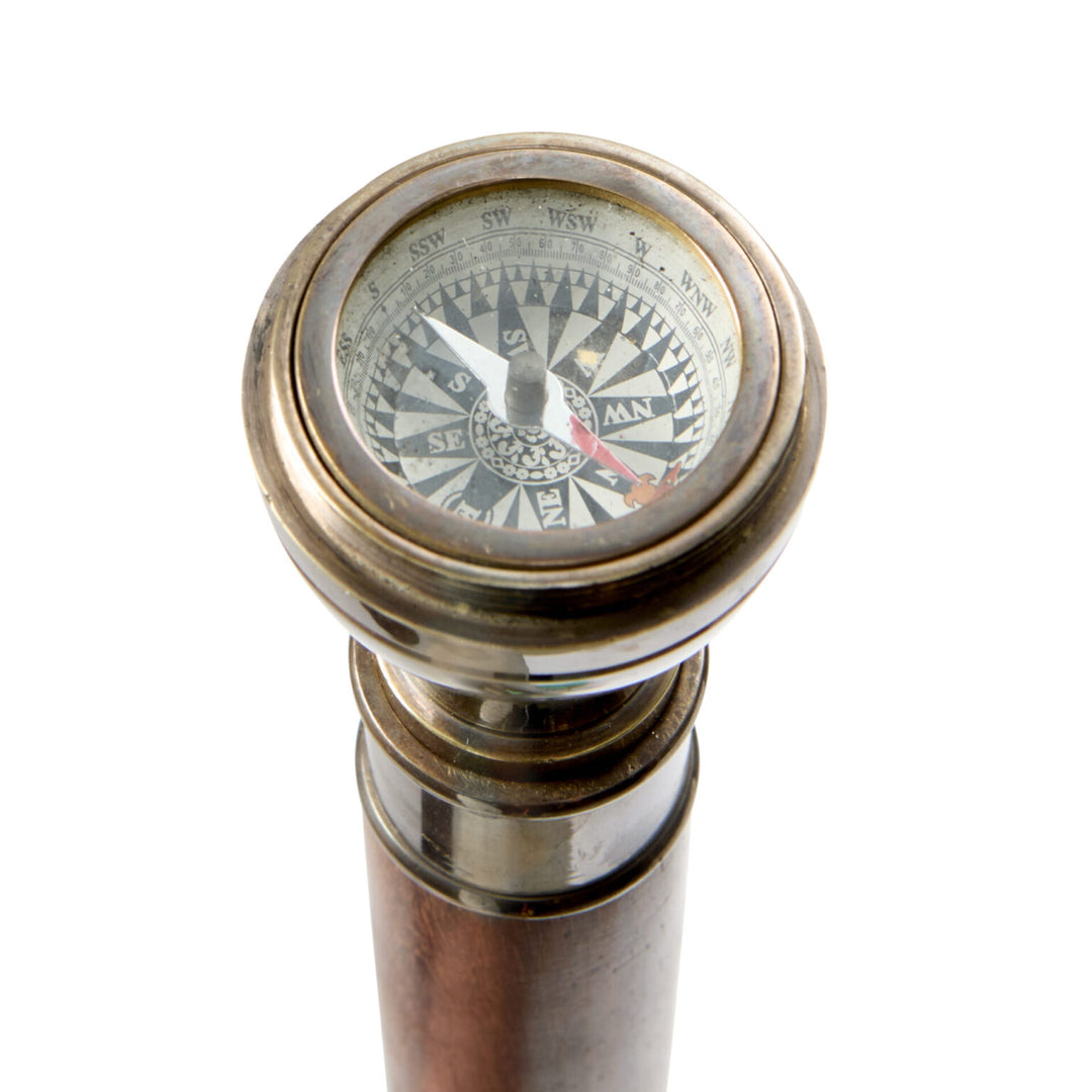 Captains Compass Brass Walking Stick (Costume Accessory Only)