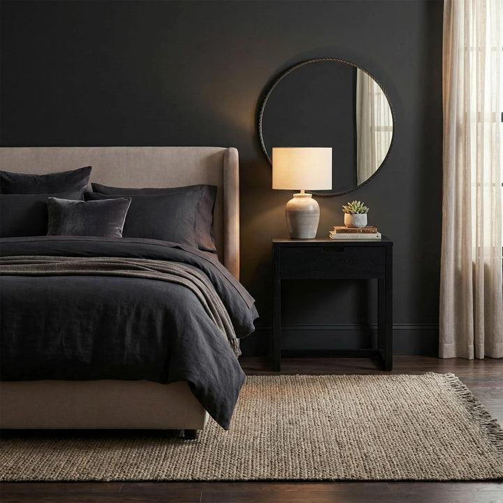 Plait Black Iron Round Mirror | 110cm