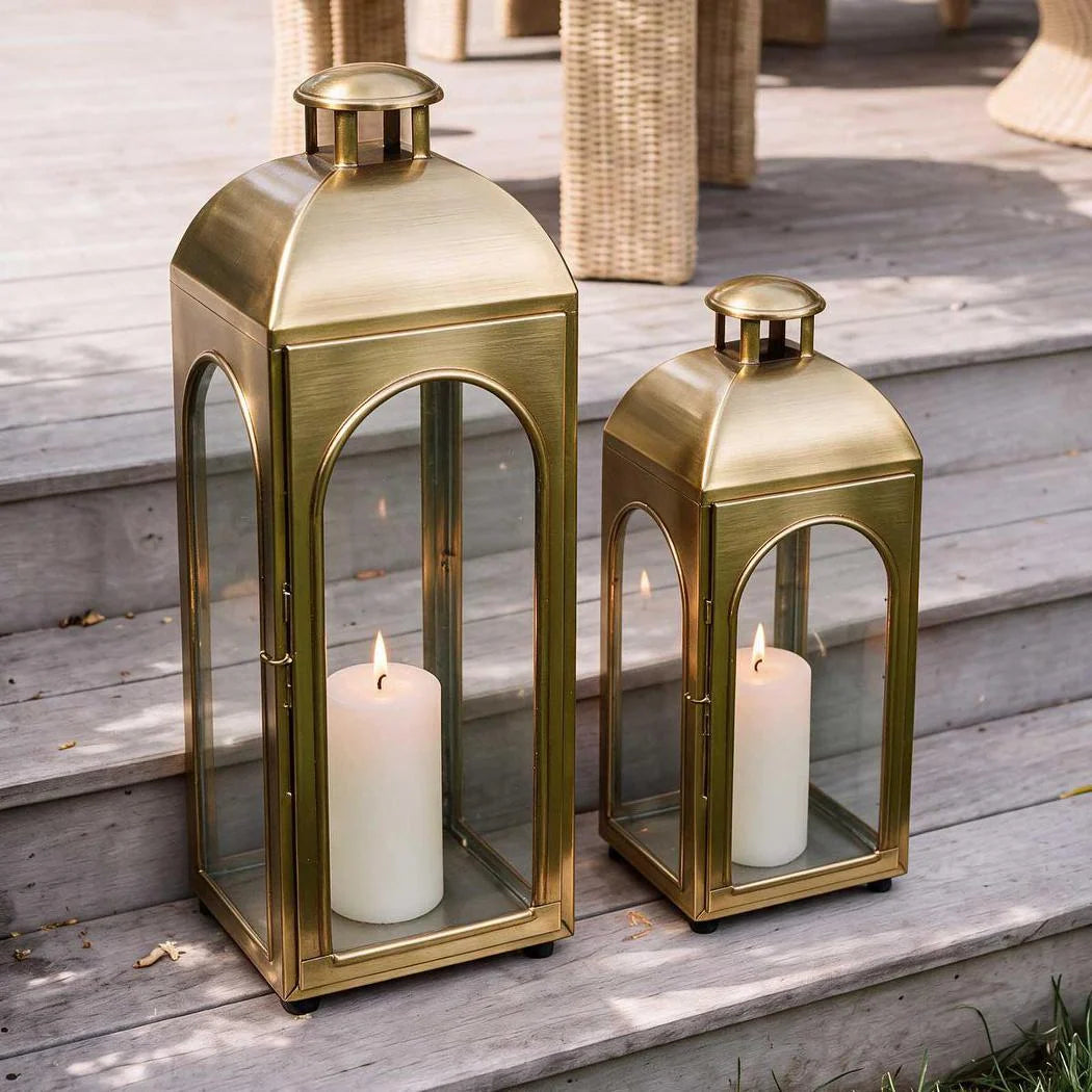 Coach Outdoor Short Lantern | Brass 53cm