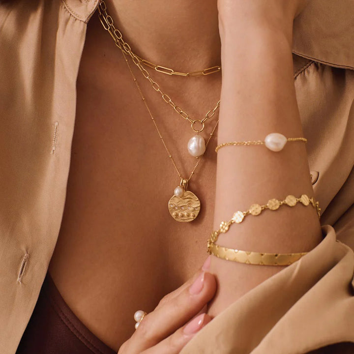 Ocean Dreamer 18K Gold Plate & Freshwater Pearl Necklace